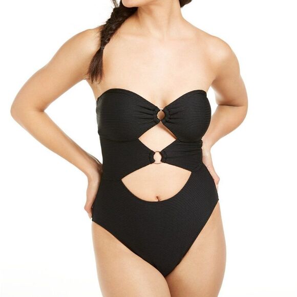Hula Honey Juniors' Ribbed One-Piece Swimsuit- NEW - Picture 2 of 16